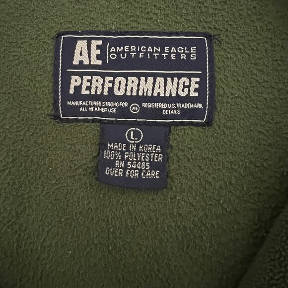 AMERICAN EAGLE Performance Fleece Quarter Zip Green Jacket Mens L Gorpcore - Picture 5 of 6